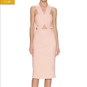 Nicholas Blush Pink Wrap Cutout Dress Small 2
